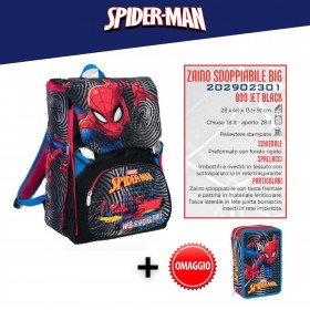 ZAINI EST. SPIDERMAN+CORREDI 3 ZIP OMAGGIO