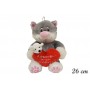 PELUCHE GATTO CUORE 26CM