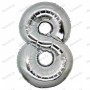 MYLAR NUMERI 21CM ARGENTO 8