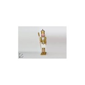 SOLDATO SCHIACCIANOCI TESSUTO C/PAILLETTES ORO CM.90