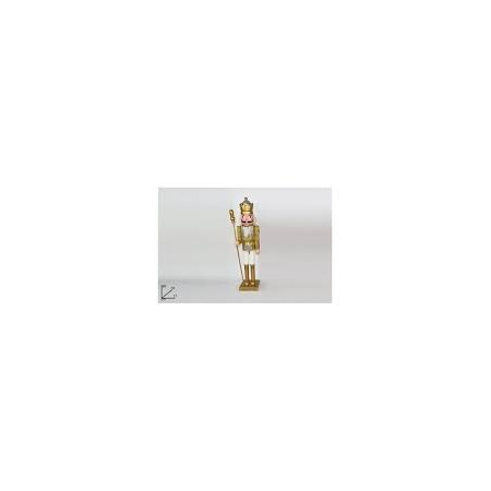 SOLDATO SCHIACCIANOCI TESSUTO C/PAILLETTES ORO CM.90