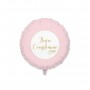 PALLONCINI MYLAR TONDO 45CM B. COMPLEANNO ROSA