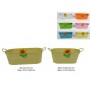 VASI OVALI LATTA SET 2PZ C/GIRASOLE