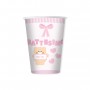 BICCHIERI BATTESIMO TEDDY ROSA