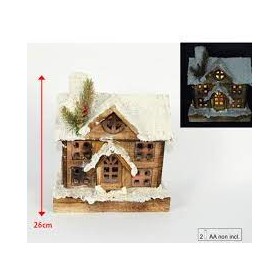 CASETTA LEGNO C/LUCI INNEVATA