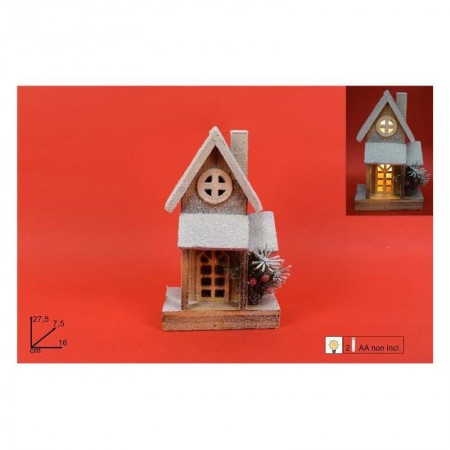 CASETTA LEGNO C/LUCI E GLITTER
