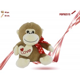 SCIMMIA CON FIOCCO E CUORE CM.22