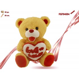 ORSO PELUCHE CON CUORE CM.30