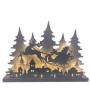 SCENARIO LEGNO BABBO NATALE C/SLITTA E ALBERI
