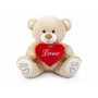 ORSO BEIGE SEDUTO CON CUORE CM.40