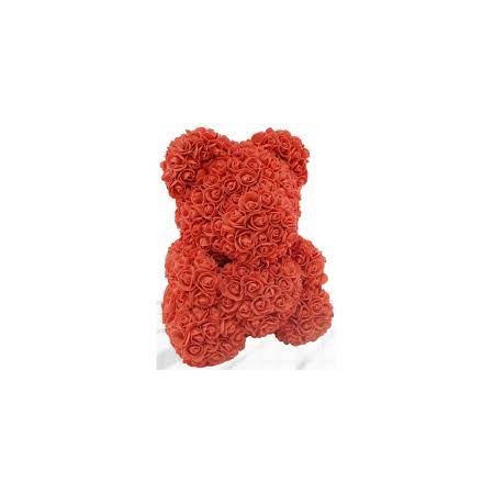 ORSO CON CUORE IN PLASTICA COL. ROSSO CM.25