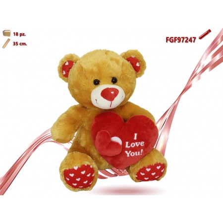 ORSO PELUCHE CON CUORE CM.35