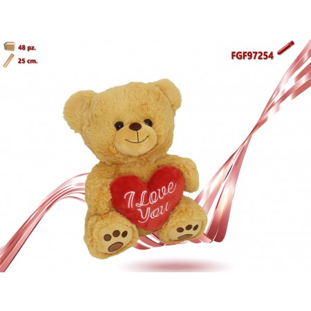 ORSO PELUCHE CON CUORE CM.25
