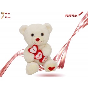 PELUCHE ORSO CON 3 CUORI CM.55