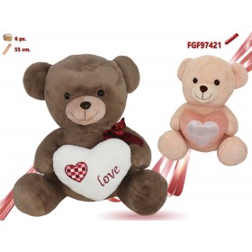 PELUCHE ORSO CON CUORE CM.55