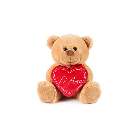 PELUCHE ORSO CON CUORE CM.25