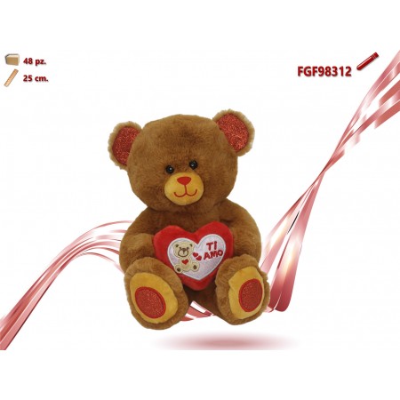 ORSO PELUCHE CON CUORE CM.25