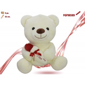 PELUCHE ORSO CON ROSA CM.55