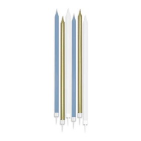 6 CANDELINE 15CM SPECIAL CHIC CELESTE