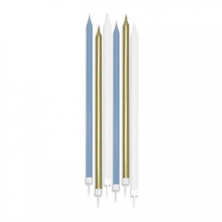 6 CANDELINE 15CM SPECIAL CHIC CELESTE
