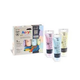 SCATOLA 5 TUBI PRIMARI ACRILICA 75ML PASTELLO