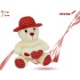 ORSO PELUCHE CON CUORE E CAPPELLO CM.35