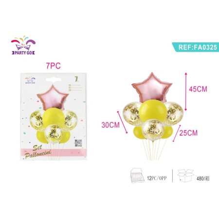 SET PALLONCINI STELLA ROSA ROSSA