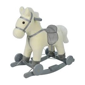 CAVALLO A DONDOLO CON RUOTE BIANCO