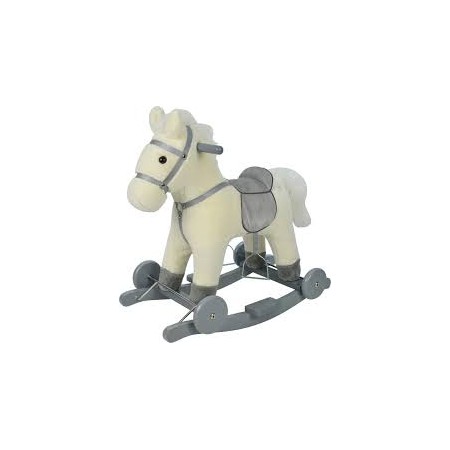 CAVALLO A DONDOLO CON RUOTE BIANCO