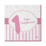 TOVAGLIOLI 33X33 PRIMO COMPLEANNO ROSA