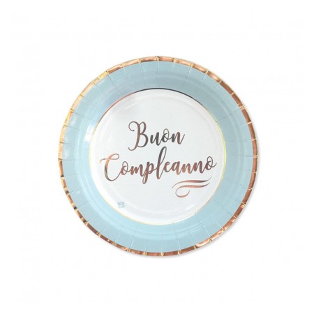 PIATTI PICCOLI PRIMO COMPLEANNO CHIC CELESTE