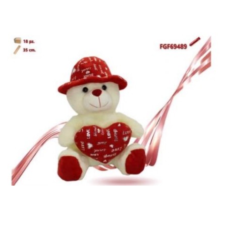 ORSO CON CUORE E CAPPELLO CM.35