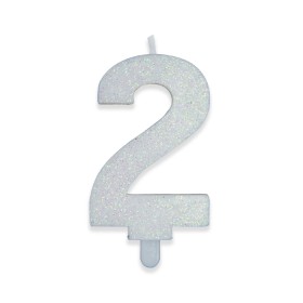 CANDELE SWEETY BIANCO GLITTER N.2