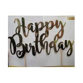 SCRITTA PER TORTA HAPPY BIRTHDAY ORO