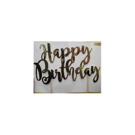 SCRITTA PER TORTA HAPPY BIRTHDAY ORO