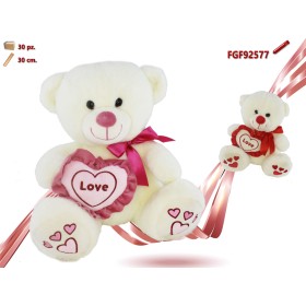 ORSO CON FIOCCO E CUORE CM.30