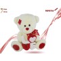 ORSO PELUCHE CON SCRITTA LOVE E FIOCCO CM.30