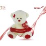ORSO PELUCHE CON FIOCCO E DOPPIO CUORE CM.30