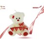 ORSO PELUCHE CON FIOCCO E FESTONE CM.22