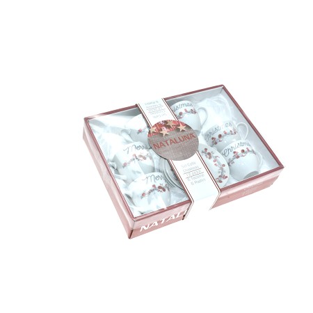 SET 6 TAZZINE C/PIATTINO DECORAZIONE A