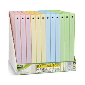 RACCOGLITORI 4 ANELLI PASTELLI 15MM
