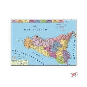 CARTINA GEOGRAFICA CM. 100X140 SICILIA