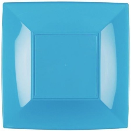 PIATTI QUADRATI 23CM AZZURRO