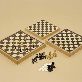 GIOCHI DAME IN LEGNO 30X30 C/ SCACCHI 51BIS