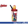 BICCHIERE C/CANNUCCIA E PERSONAGGIO 360 ML IRON MAN