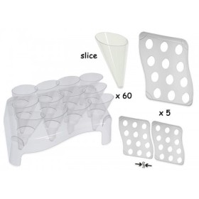 KIT 5PZ WAVE + 60PZ CONI SLICE TRASPARENTE