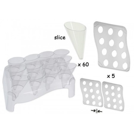 KIT 5PZ WAVE + 60PZ CONI SLICE TRASPARENTE