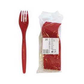 FORCHETTE IN PLASTICA ROSSE PZ.24