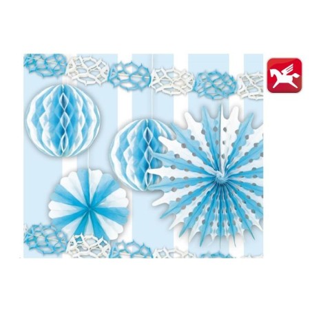 SET DECORAZIONI 6PZ CELESTE