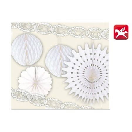 SET DECORAZIONI 6PZ BIANCO